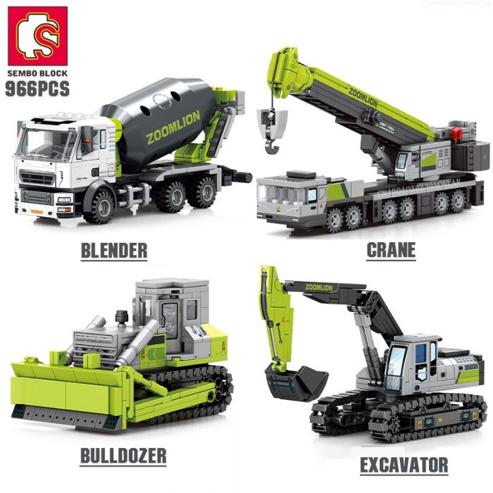 SEMBO BLOCK City Engineering Construction Building Blocks Excavator Bulldozer Crane Dump Truck Bricks DIY Child Toys - LOZ Blocks Store