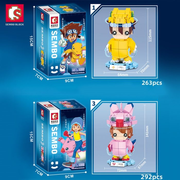 SEMBO BLOCK Creative Anime Doll Action Figure Building Blocks Anime Toys Bricks Kawaii Monster Blocks Gifts 1 - LOZ Blocks Store