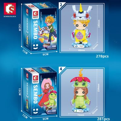 SEMBO BLOCK Creative Anime Doll Action Figure Building Blocks Anime Toys Bricks Kawaii Monster Blocks Gifts 2 - LOZ Blocks Store