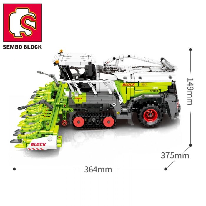 SEMBO BLOCK Farm Tractor 2023PCS TECHNICAL Corn Harvester RC Building Blocks City Car Vehicle Bricks Construction 3 - LOZ Blocks Store