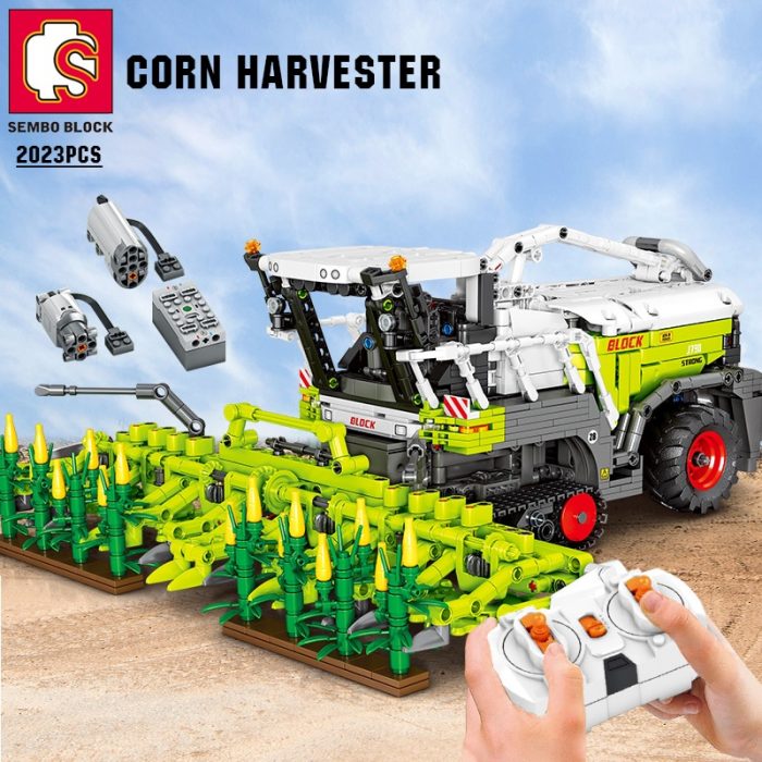 SEMBO BLOCK Farm Tractor 2023PCS TECHNICAL Corn Harvester RC Building Blocks City Car Vehicle Bricks Construction - LOZ Blocks Store