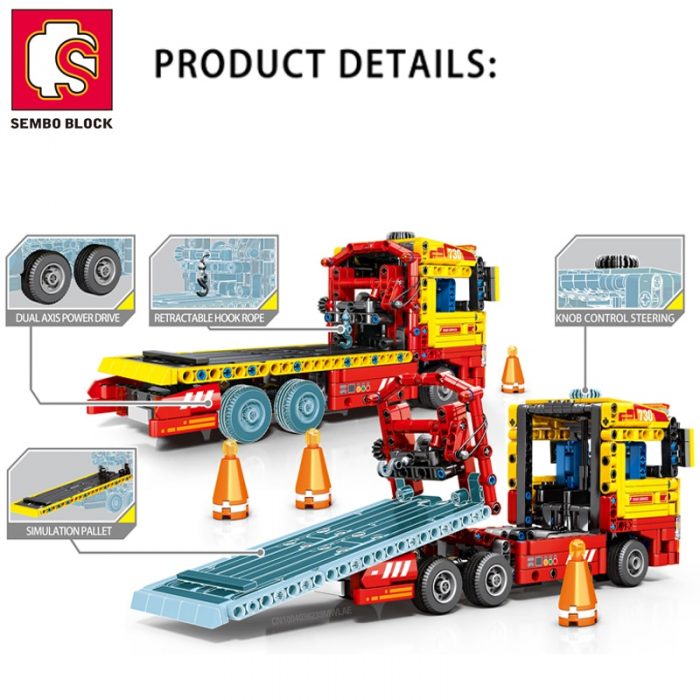 SEMBO BLOCK TECHNICAL RC Car Building Blocks Rescue Truck STEM Engineering Remote Control Collectible Model Kits 1 - LOZ Blocks Store