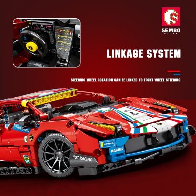 SEMBO BLOCK Technical 1206PCS RC Sports Car Building Blocks Remote Control Supercar Bricks Vehicle Gifts Toys 4 - LOZ Blocks Store