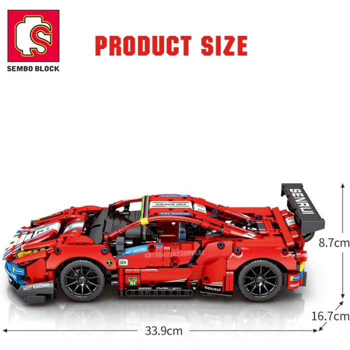 SEMBO BLOCK Technical 1206PCS RC Sports Car Building Blocks Remote Control Supercar Bricks Vehicle Gifts Toys 5 - LOZ Blocks Store