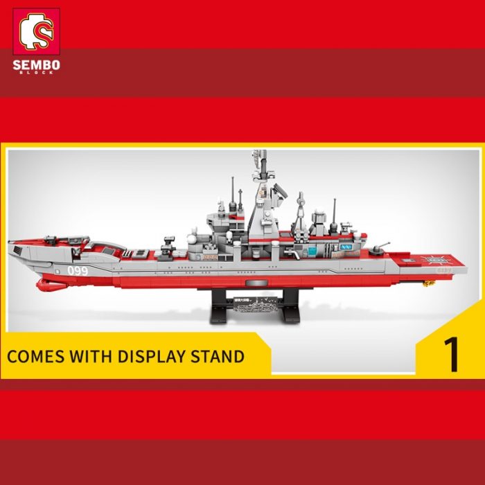 SEMBO Military War Russian Cruiser Building Blocks Heavy Armed Warship Weapon Bricks With Base And Mini 1 - LOZ Blocks Store