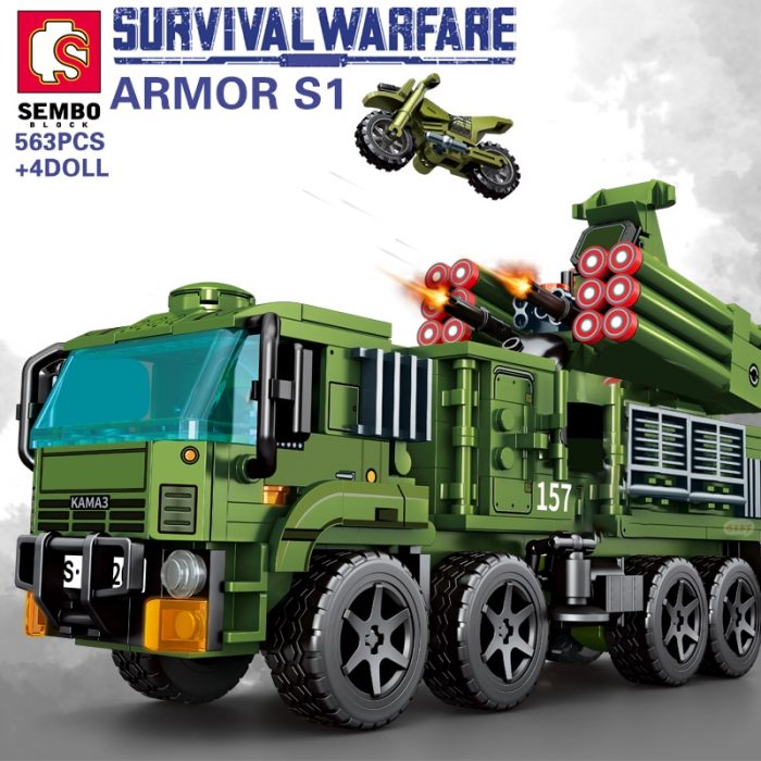 SEMBO Survival Warfare Military Army Truck Soldiers Building Blocks Rotatable Radar Toys Roleplay Gift For Kids - LOZ Blocks Store