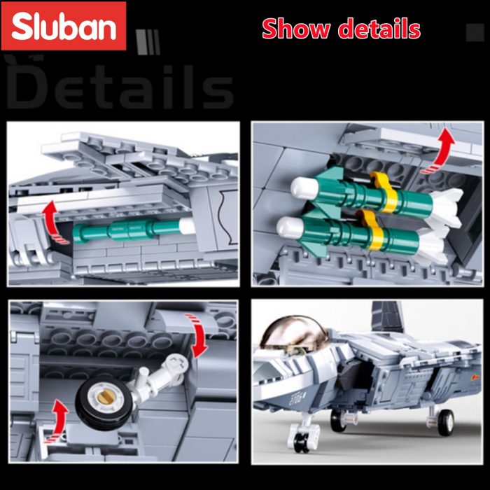 Sluban Building Block Toys Army Model J 20 Mighty Dragon Fighter 926PCS Bricks B0931 Compatbile With 3 - LOZ Blocks Store