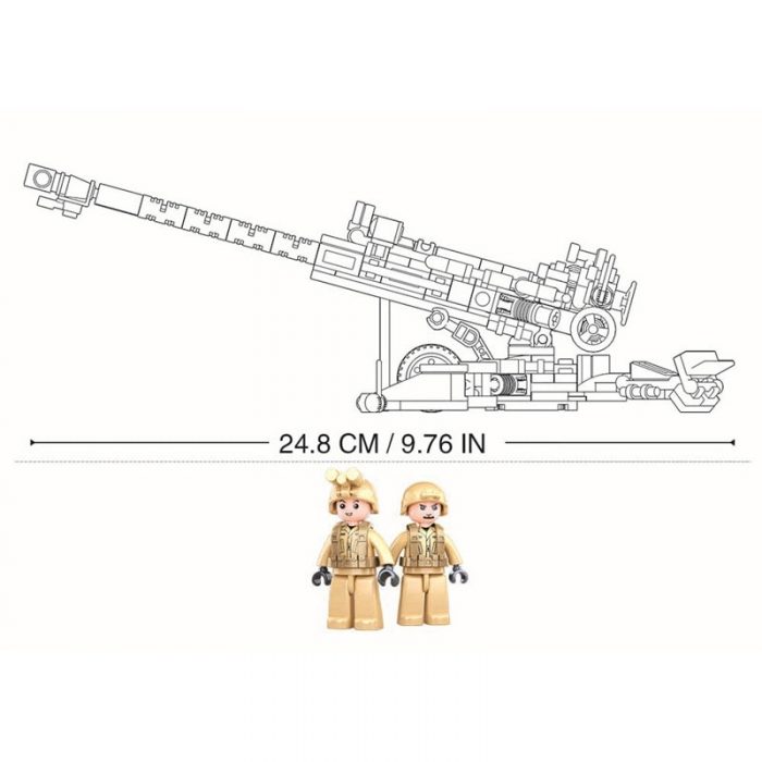 Sluban Building Block Toys Army Model Light Howitzer 258PCS Bricks B0890 Compatbile With Leading Brands Construction 2 - LOZ Blocks Store