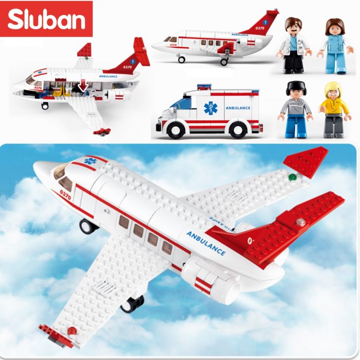 Sluban Building Block Toys Aviation Ambulance Plane 335PCS Bricks B0370 Medical Aircraft Compatbile With Leading Brands - LOZ Blocks Store