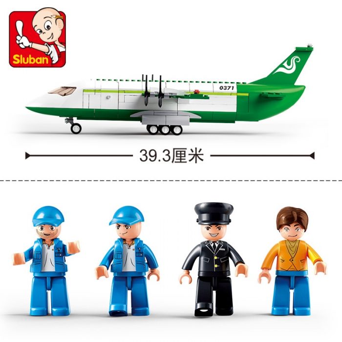 Sluban Building Block Toys Aviation Transportation Plane 383PCS Bricks B0371 Airfreighter Fit With Leading Brands Constructions 2 - LOZ Blocks Store