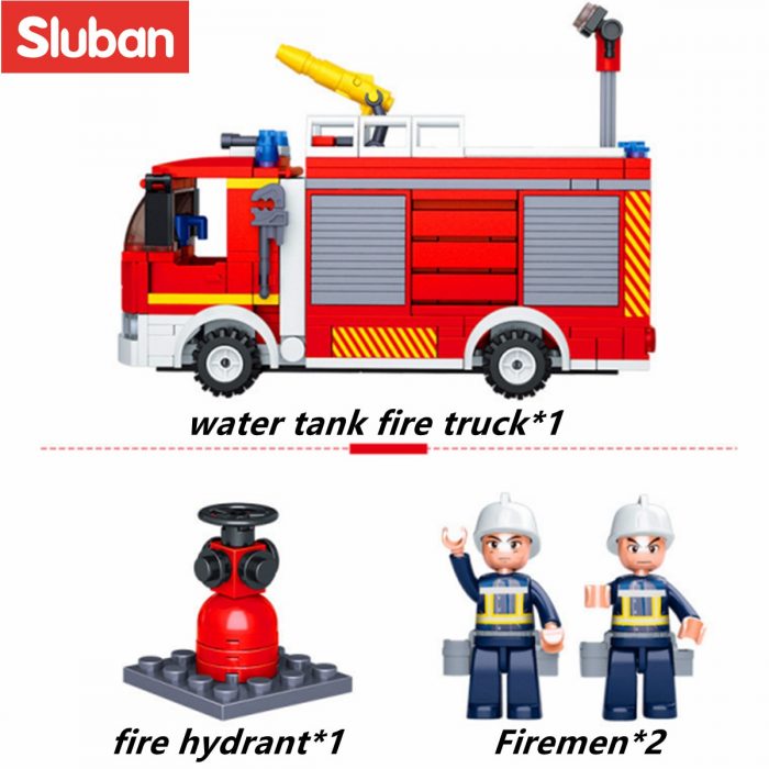 Sluban Building Block Toys City Fire Fighter 343PCS Bricks B0626 Fire Extinguishing Water Tanker Compatbile With 1 - LOZ Blocks Store