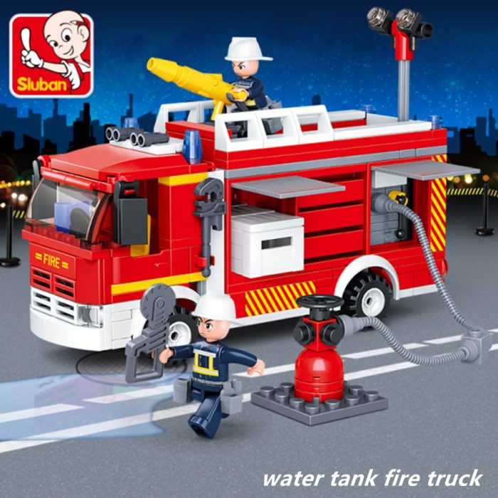 Sluban Building Block Toys City Fire Fighter 343PCS Bricks B0626 Fire Extinguishing Water Tanker Compatbile With - LOZ Blocks Store