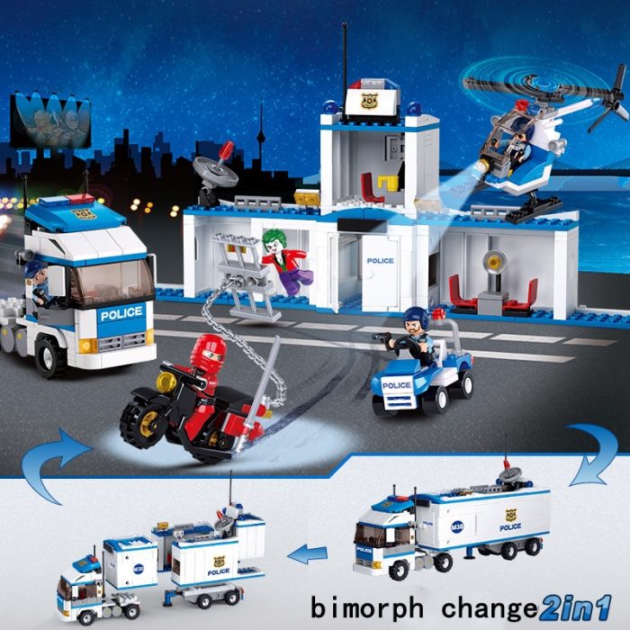 Sluban Building Block Toys City Police 572PCS Bricks B0376 Mobile Police Command Station Compatbile With Leading 2 - LOZ Blocks Store