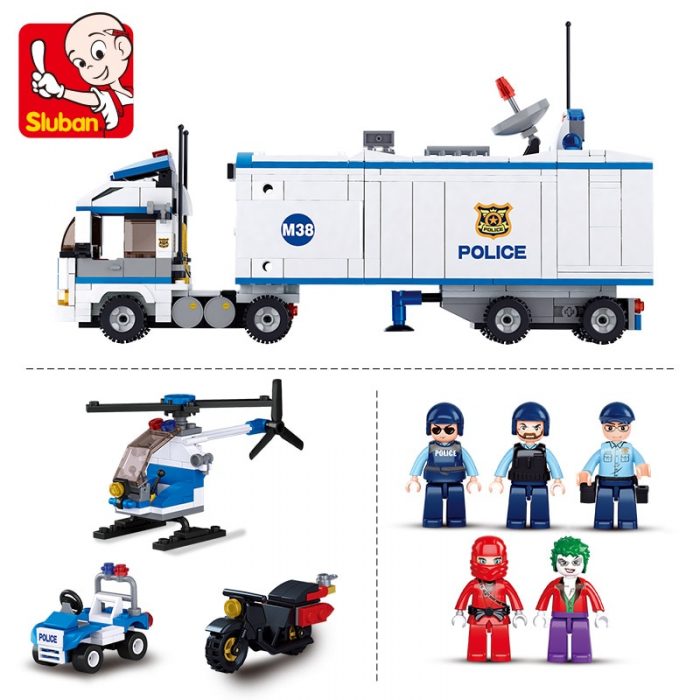 Sluban Building Block Toys City Police 572PCS Bricks B0376 Mobile Police Command Station Compatbile With Leading 4 - LOZ Blocks Store