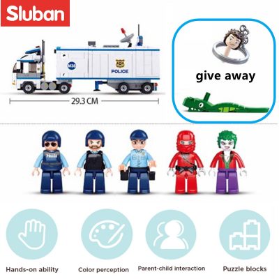 Sluban Building Block Toys City Police 572PCS Bricks B0376 Mobile Police Command Station Compatbile With Leading 5 - LOZ Blocks Store