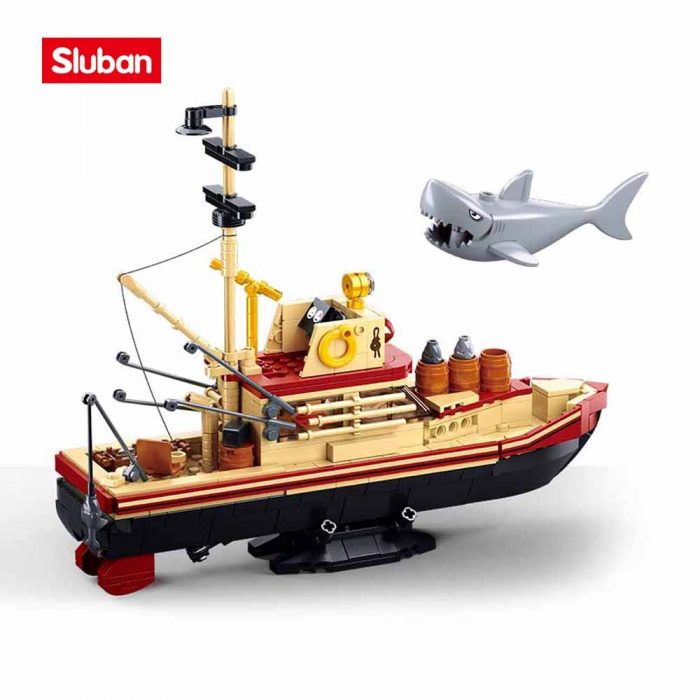 Sluban Building Block Toys Fishing Boat 592PCS Model Bricks B1118 The Great Shark Ship Compatbile With 2 - LOZ Blocks Store