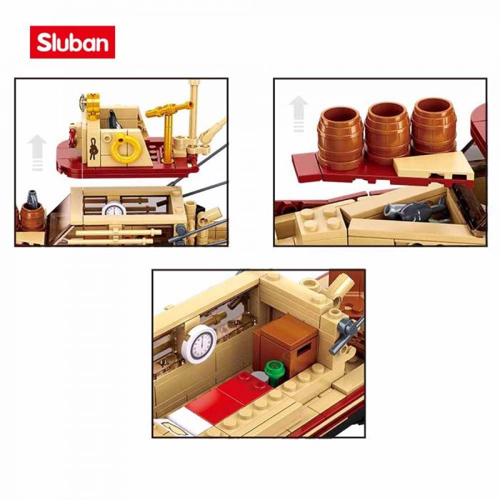 Sluban Building Block Toys Fishing Boat 592PCS Model Bricks B1118 The Great Shark Ship Compatbile With 3 - LOZ Blocks Store