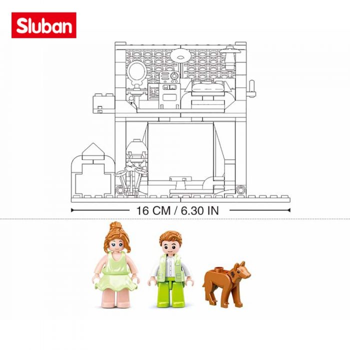 Sluban Building Block Toys Girls Dream Creator B0821 Sweetie House 244PCS Mini Cabin Bricks Compatbile With 2 - LOZ Blocks Store