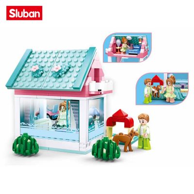 Sluban Building Block Toys Girls Dream Creator B0821 Sweetie House 244PCS Mini Cabin Bricks Compatbile With 3 - LOZ Blocks Store