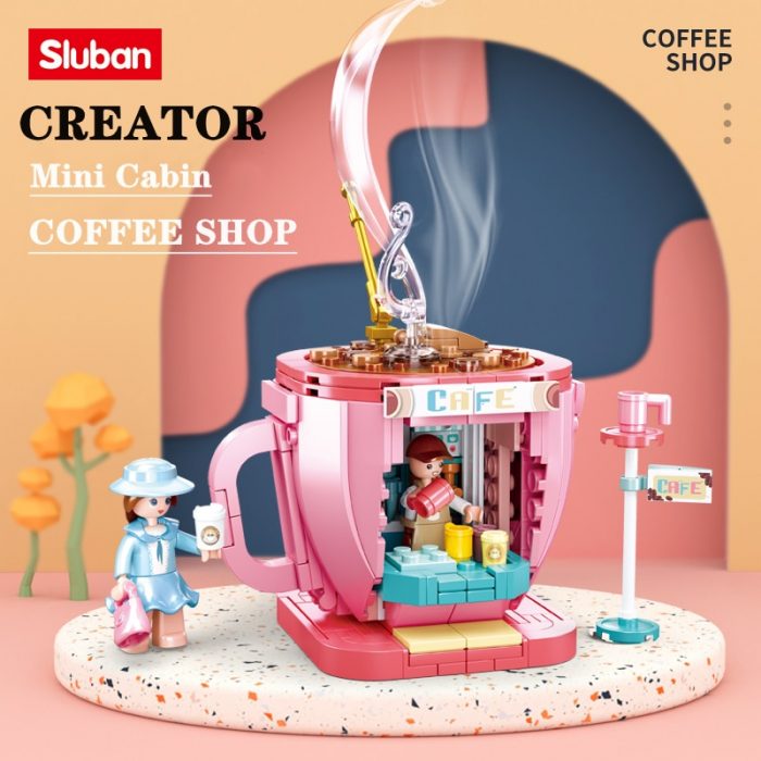 Sluban Building Block Toys Girls Dream Creator B0918 Coffee House 268PCS Mini Cabin Bricks Compatbile With - LOZ Blocks Store