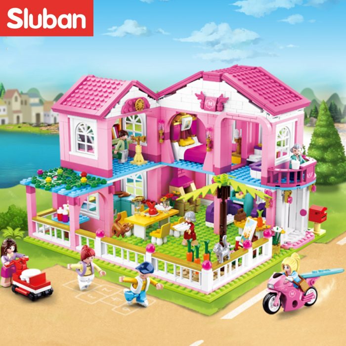 Sluban Building Block Toys Girls Dream Garden Villa 896PCS Bricks B0721 Friends Holiday Inn Compatbile With 1 - LOZ Blocks Store