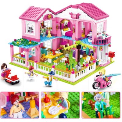 Sluban Building Block Toys Girls Dream Garden Villa 896PCS Bricks B0721 Friends Holiday Inn Compatbile With 2 - LOZ Blocks Store