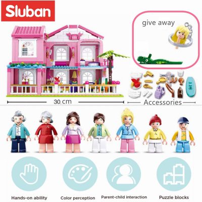 Sluban Building Block Toys Girls Dream Garden Villa 896PCS Bricks B0721 Friends Holiday Inn Compatbile With 5 - LOZ Blocks Store