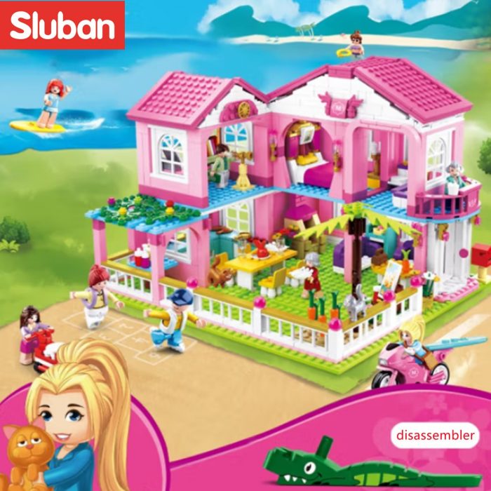 Sluban Building Block Toys Girls Dream Garden Villa 896PCS Bricks B0721 Friends Holiday Inn Compatbile With - LOZ Blocks Store