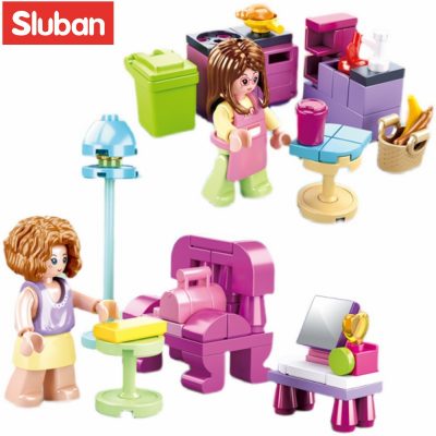 Sluban Building Block Toys Girls Dream Mini House Set B0800 Friends Living Room Bedroom Kitchen Restroom 1 - LOZ Blocks Store