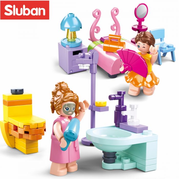 Sluban Building Block Toys Girls Dream Mini House Set B0800 Friends Living Room Bedroom Kitchen Restroom 2 - LOZ Blocks Store