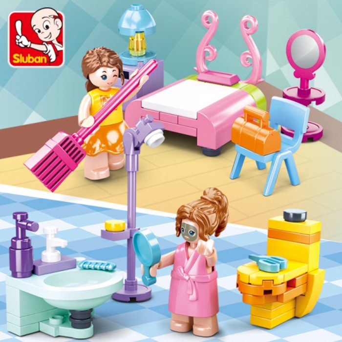 Sluban Building Block Toys Girls Dream Mini House Set B0800 Friends Living Room Bedroom Kitchen Restroom 3 - LOZ Blocks Store