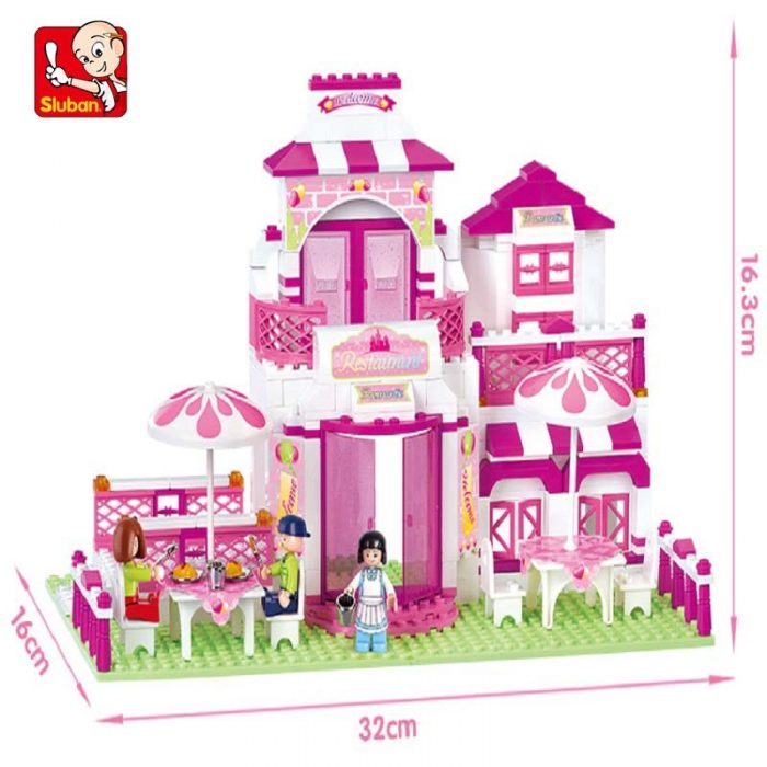 Sluban Building Block Toys Girls Dream Pink B0150 Romantic Restaurant 306PCS Bricks Compatbile With Leading Brands 4 - LOZ Blocks Store