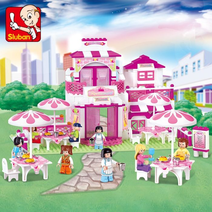 Sluban Building Block Toys Girls Dream Pink B0150 Romantic Restaurant 306PCS Bricks Compatbile With Leading Brands - LOZ Blocks Store