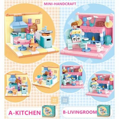 Sluban Building Block Toys Mini Handcrafts 6 IN 1 B0757 Girls Play House Compatbile With Leading 1 - LOZ Blocks Store