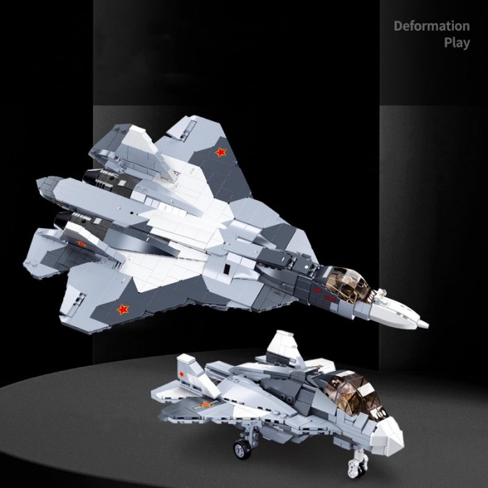 Sluban Building Block Toys Morden Military B0986 SU 57 Fighter 893PCS Bricks Airplane Fighter Jet Compatbile 3 - LOZ Blocks Store