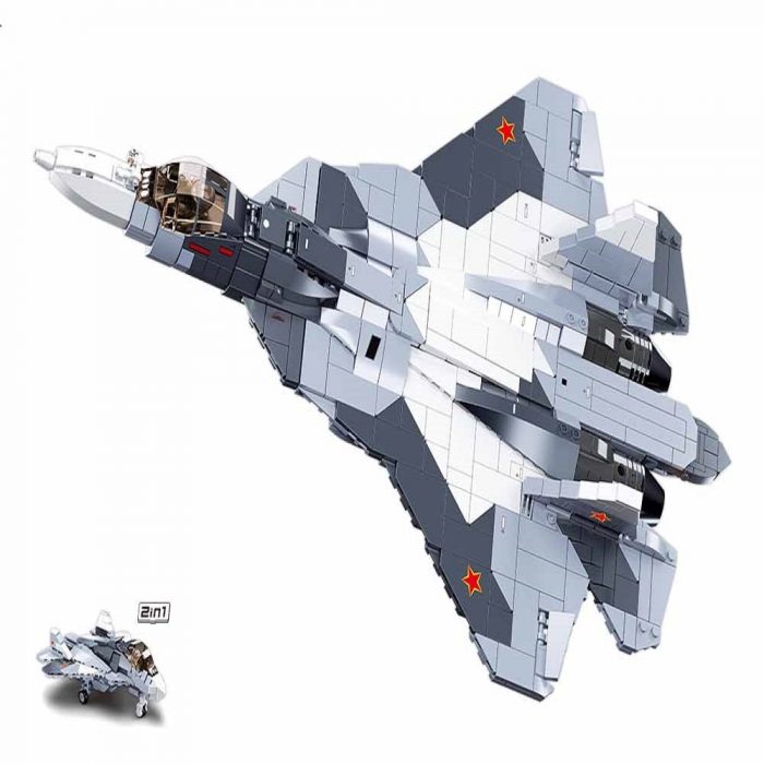 Sluban Building Block Toys Morden Military B0986 SU 57 Fighter 893PCS Bricks Airplane Fighter Jet Compatbile - LOZ Blocks Store