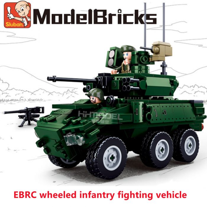 Sluban Building Block Toys Morden Military EBRC Infa Ntry Combat Vehicle 382PCS Bricks B0753 Army Truck 1 - LOZ Blocks Store