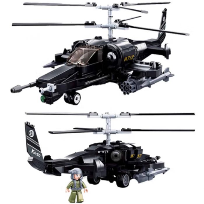 Sluban Building Block Toys Morden Military KA 50 Armed Helicopter 330PCS Bricks B0752 Army Truck Compatbile 2 - LOZ Blocks Store