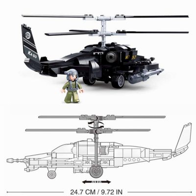 Sluban Building Block Toys Morden Military KA 50 Armed Helicopter 330PCS Bricks B0752 Army Truck Compatbile 3 - LOZ Blocks Store