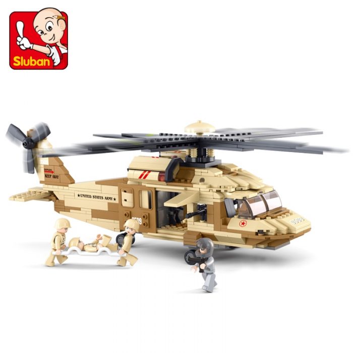 Sluban Building Block Toys Morden Military UH 60L Black Hawk Helicopter 439PCS Bricks B0509 Army Truck 1 - LOZ Blocks Store