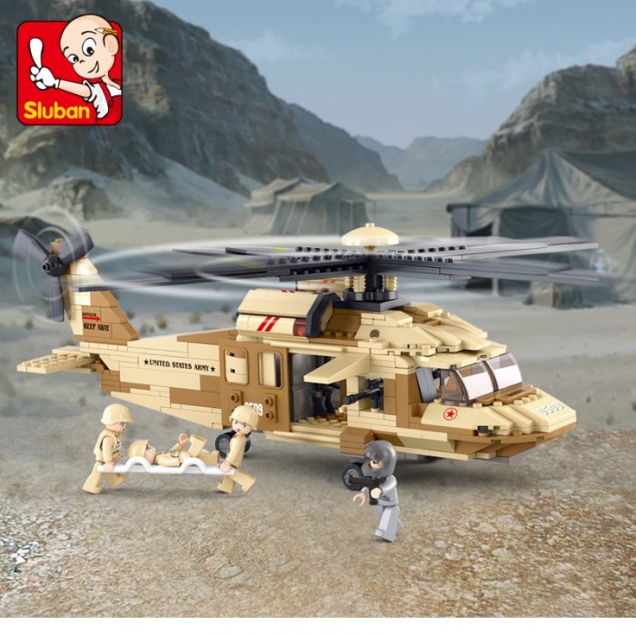 Sluban Building Block Toys Morden Military UH 60L Black Hawk Helicopter 439PCS Bricks B0509 Army Truck - LOZ Blocks Store