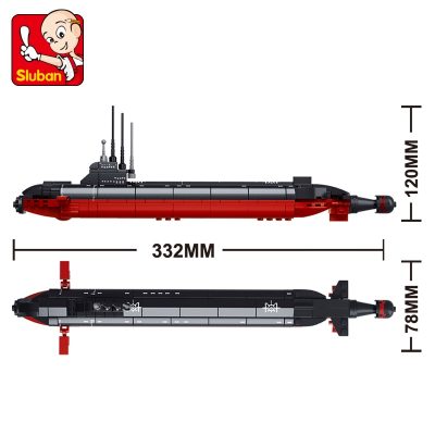 Sluban Building Block Toys Nuclear Submarine 193PCS Model Bricks B0391 Compatbile With Leading Brands Construction Kits 2 - LOZ Blocks Store