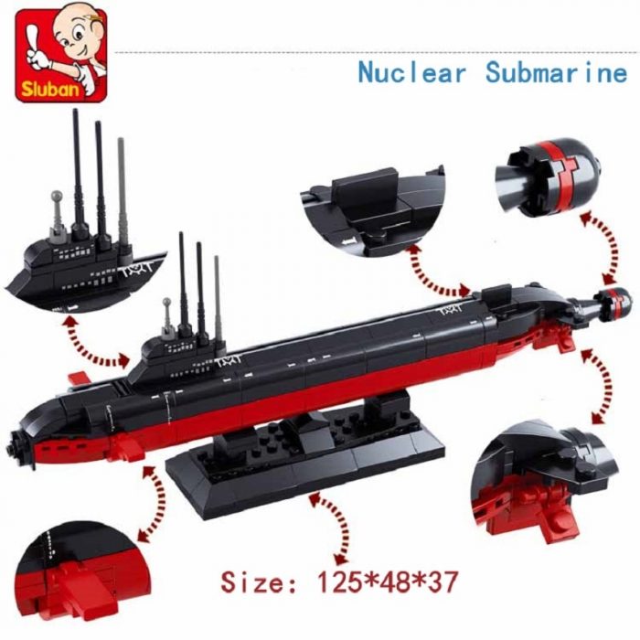 Sluban Building Block Toys Nuclear Submarine 193PCS Model Bricks B0391 Compatbile With Leading Brands Construction Kits 3 - LOZ Blocks Store