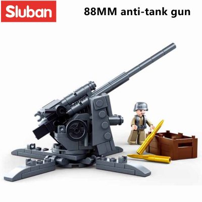 Sluban Building Block Toys WW2 Army 88mm Flak Anti Tank Gun 115PCS Bricks B0852 Military Construction 2 - LOZ Blocks Store