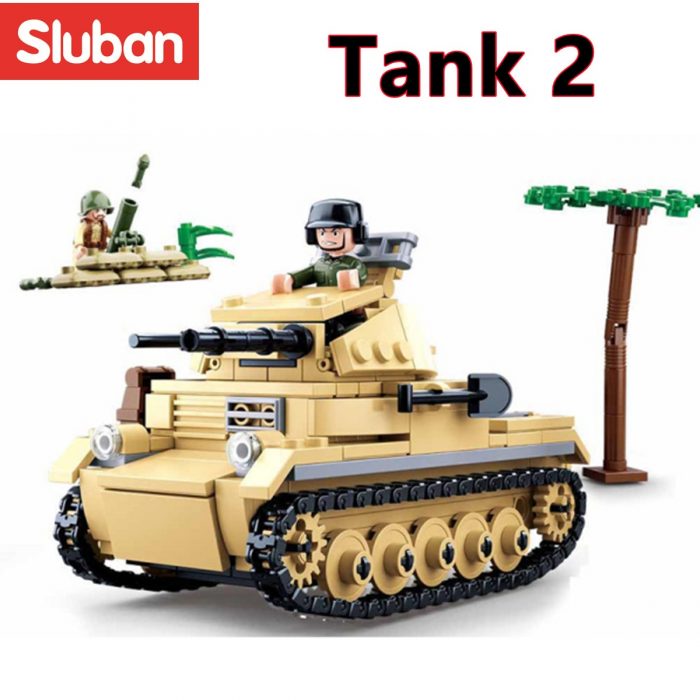 Sluban Building Block Toys WW2 Army Panzer II Tank 356PCS Bricks B0691 Military Construction Compatbile With 1 - LOZ Blocks Store