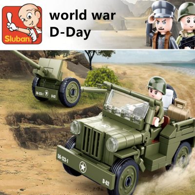 Sluban Building Block Toys WW2 Army Willys Jeep 143PCS Bricks B0853 Military Construction Compatbile With Leading 1 - LOZ Blocks Store