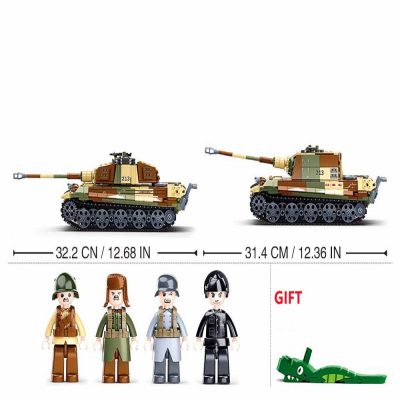 Sluban Building Block Toys World War 2 B0980 The King Tiger Heavy Tank 930PCS Bricks Compatbile 1 - LOZ Blocks Store