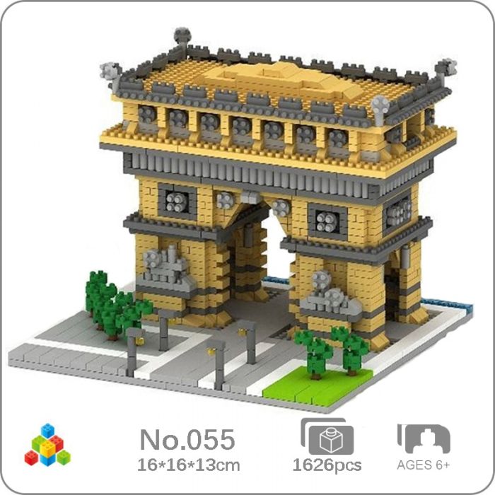 YZ 055 World Architecture Triumphal Arch Gate Square Lamp Model Mini Diamond Blocks Bricks Building Toy - LOZ Blocks Store