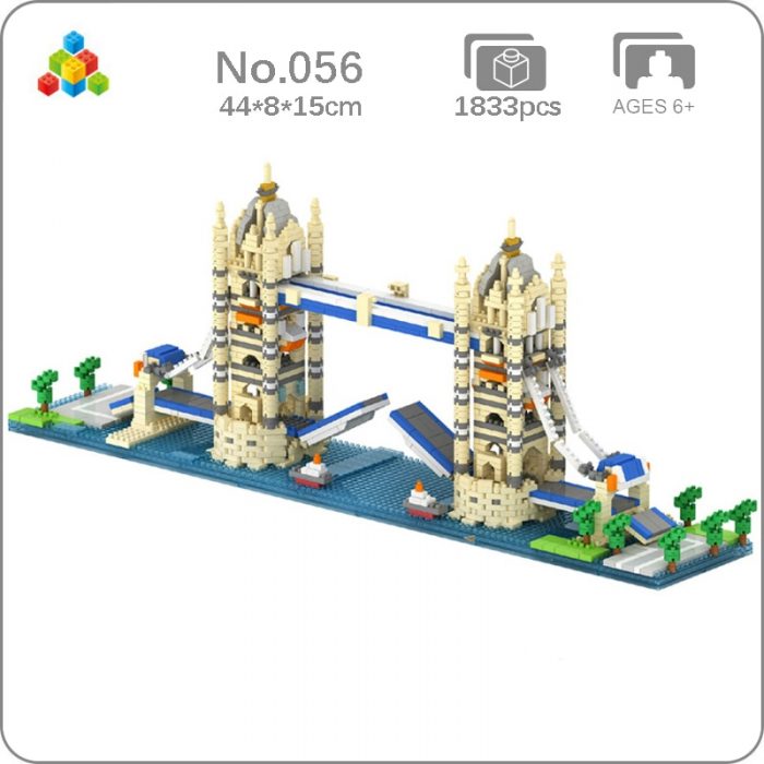 YZ 056 World Architecture London Tower Bridge Thames River Ship Mini Diamond Blocks Bricks Building Toy - LOZ Blocks Store