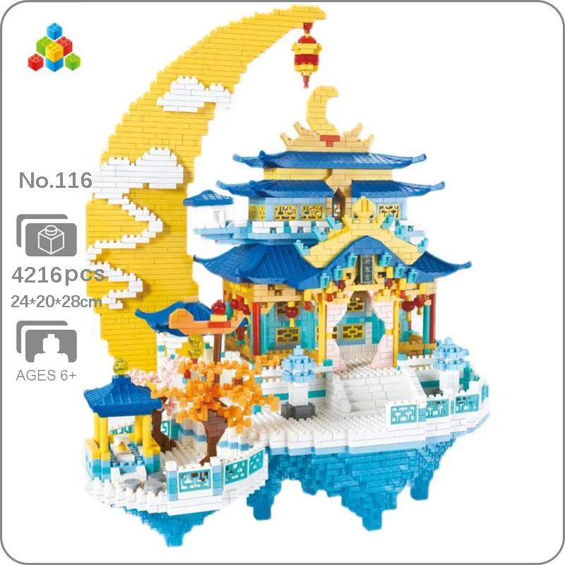 YZ 116 World Architecture Moon Palace Cloud Pavilion Temple DIY Mini Diamond Blocks Bricks Building Toy - LOZ Blocks Store